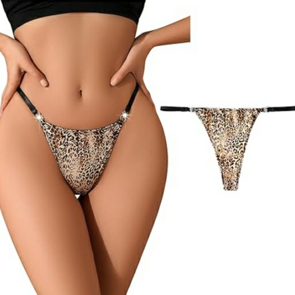 G-String Thongs Panties T Back Low Waist Seamless Underwear Leopard Yellow - Picture 2 of 8